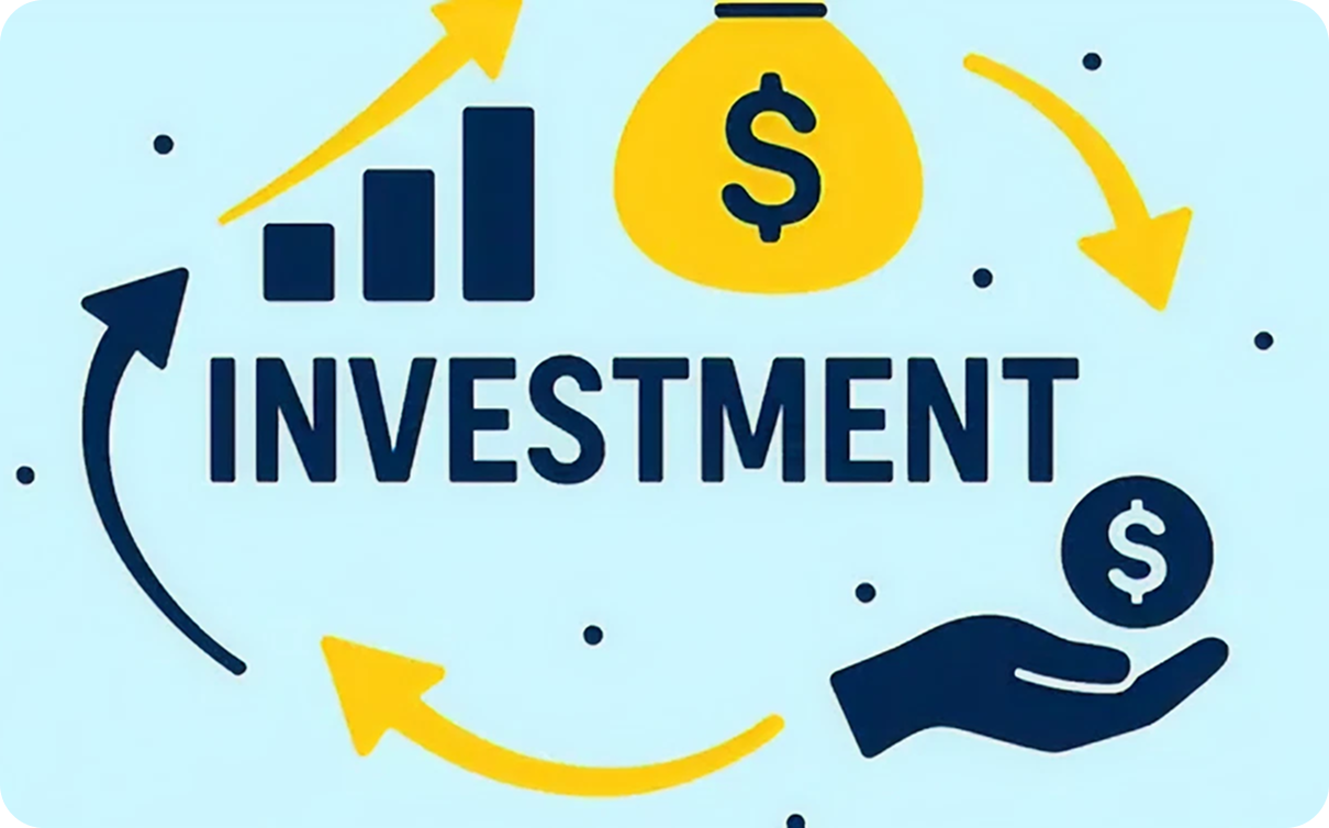Money growth and investment illustration